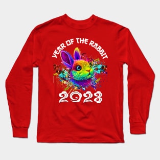 Happy Chinese New Year 2023 Year Of The Rabbit Pop Art Long Sleeve T-Shirt